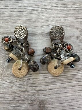 Robert Rose Mixed Media Boho Charm Earrings Southwest Rodeo Vintage Country